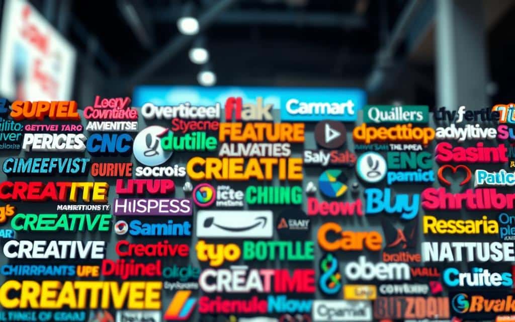 A vibrant collage of creative advertising phrases, arranged in a dynamic and visually engaging composition. The foreground features a diverse array of playful, attention-grabbing slogans, each with a distinct typographic style and color palette. The middle ground showcases innovative logo designs, while the background sets the scene with a blurred, soft-focus effect, creating a sense of depth and visual interest. The overall mood is one of inspiration, creativity, and the power of impactful messaging. Lighting is natural and evenly distributed, with a subtle warm tone that enhances the vibrant colors. The image is captured from a slightly elevated angle, giving a sense of breadth and allowing the viewer to fully immerse themselves in the creative advertising landscape.