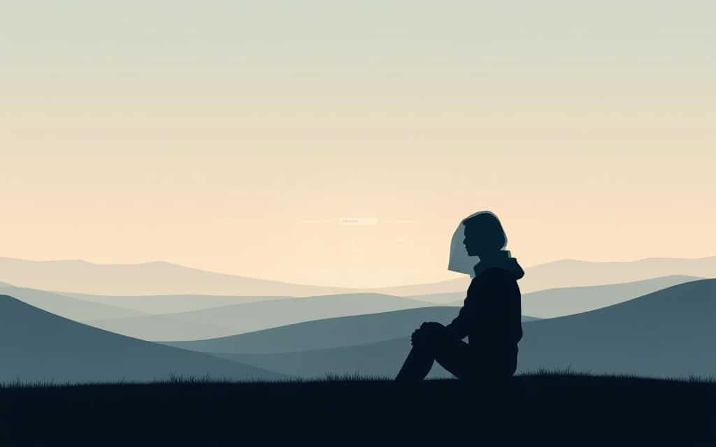 A serene, minimalist scene depicting the concept of "privacy-first retargeting". In the foreground, a silhouetted figure sits in contemplation, their face obscured by a hazy, translucent veil, symbolizing the need for discretion and data protection. Behind them, a softly lit, abstract landscape evokes a sense of tranquility and balance, with muted colors and gentle gradients. The middle ground features a subtle, ghostly rendition of a digital interface, hinting at the technological foundations of this privacy-focused approach. The overall atmosphere is one of quiet contemplation, where the individual's right to privacy is harmoniously integrated with the digital landscape.