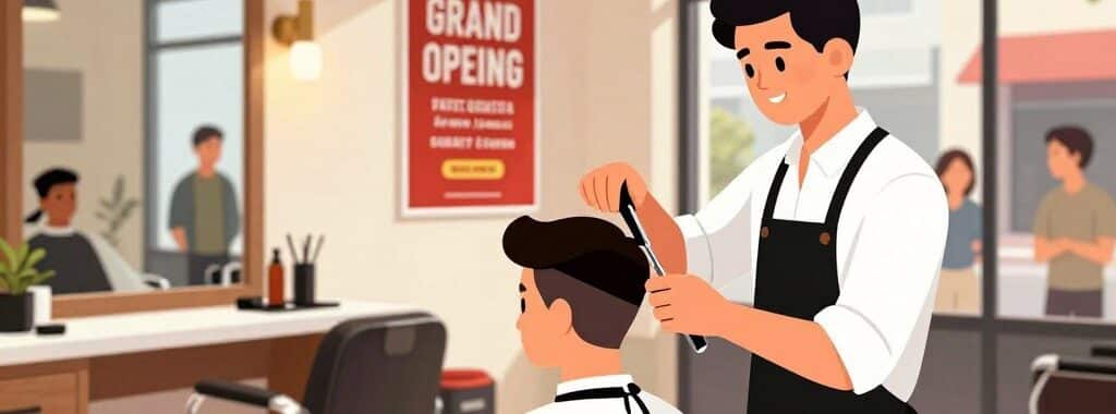 how to advertise for a new barber shop opening