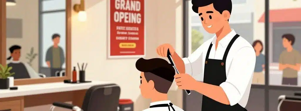 how to advertise for a new barber shop opening
