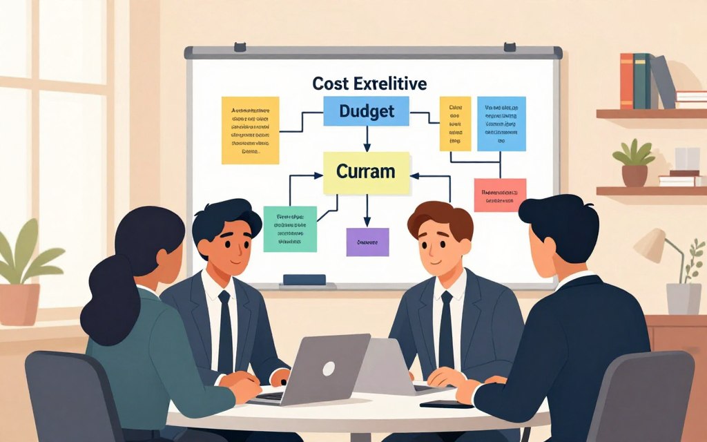 A professional workspace scene focused on cost-effective paid advertising campaigns. In the foreground, a diverse group of three individuals in business attire, engaged in a discussion around a laptop displaying advertising analytics. The middle layer features a whiteboard filled with colorful, organized notes and flowcharts outlining budget-friendly advertising strategies. The background includes a cozy office environment with soft lighting from a large window, illuminating the space with a warm glow. Shelves with books and plants add subtle details, creating a motivating atmosphere. The composition should evoke a sense of collaboration and innovation, emphasizing professionalism and strategic thinking without clutter. A professional workspace scene focused on cost-effective paid advertising campaigns. In the foreground, a diverse group of three individuals in business attire, engaged in a discussion around a laptop displaying advertising analytics. The middle layer features a whiteboard filled with colorful, organized notes and flowcharts outlining budget-friendly advertising strategies. The background includes a cozy office environment with soft lighting from a large window, illuminating the space with a warm glow. Shelves with books and plants add subtle details, creating a motivating atmosphere. The composition should evoke a sense of collaboration and innovation, emphasizing professionalism and strategic thinking without clutter.